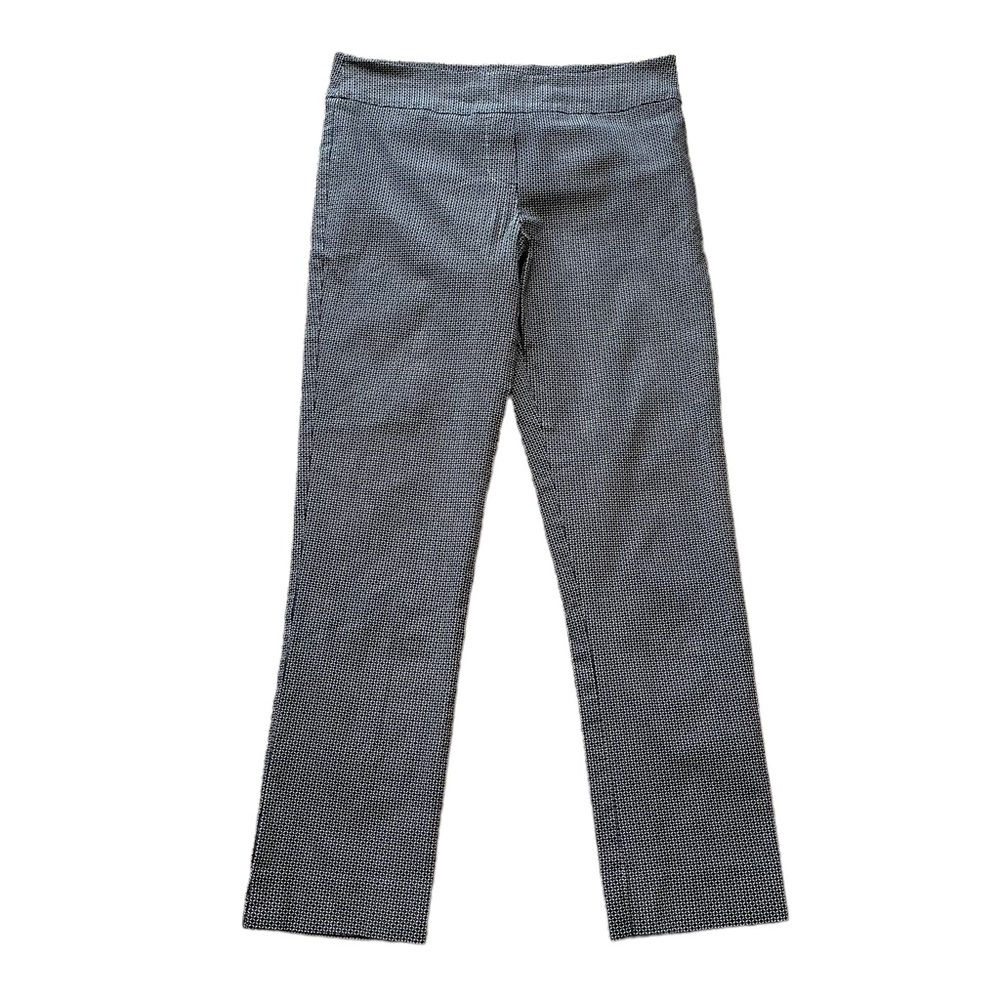 Erica Taylor for Stitch Fix White/Navy Blue Print Stretch Skinny Pant L